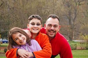 father and children
